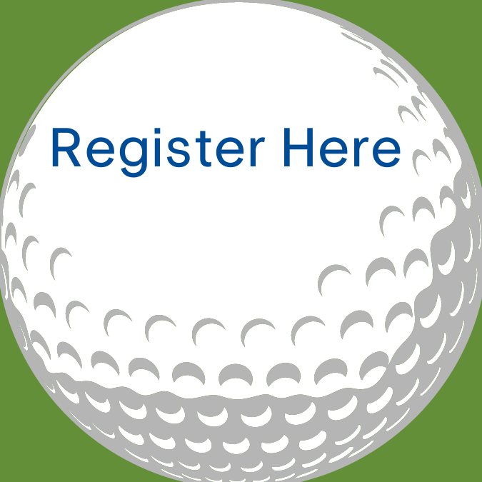 Golf ball with a register here title and a link to the registration page.